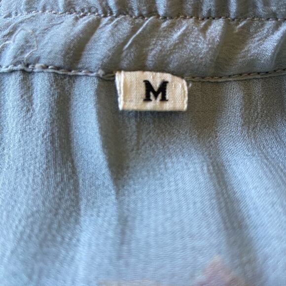 Vintage L heavily embroidered and beaded skirt set sage green floral motif - Picture 10 of 12